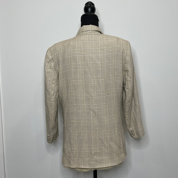 Ann Taylor Brown Beige Padded Shoulder Blazer - Picture 4 of 8